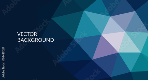 Geometric Abstract Background with Blue and Teal Triangles.