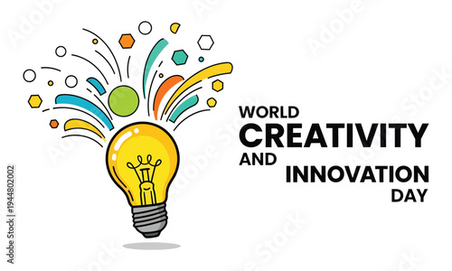 World creativity and innovation day light bulb illustration