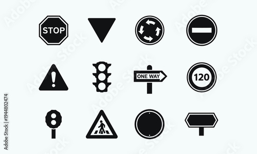 Road traffic warning and guide signs