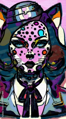Wallpaper Mural Hand Draw of Stylized Portrait of Fashionable Individuals in Retro Pop Art Style vertical video Torontodigital.ca