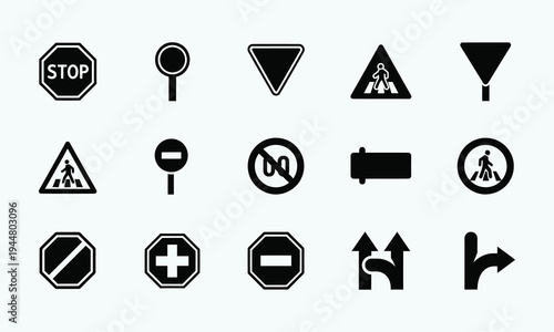 Road traffic warning and information signs