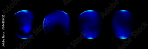 Set color circle gradient noise gradation. Abstract colorful watercolor blur mesh on isolated transparent background.