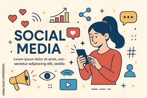 Creative banner of social media. Vector illustrations for web banner, social media banner, business presentation, marketing material.