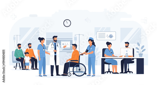 Medical staff helping patient.