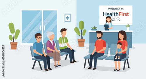 People Waiting In Clinic.