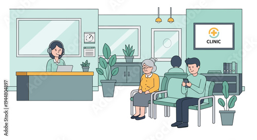 People Waiting In Clinic.
