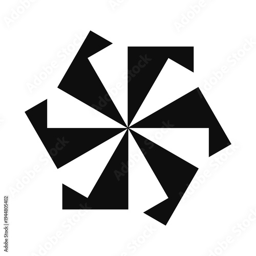 Photos Abstract geometric graphic design representing rotational symmetry with sharp bl