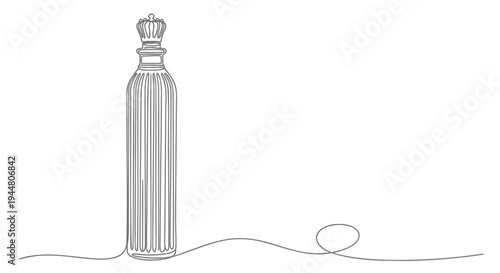 Vector illustration of a single perfume bottle with crown cap
