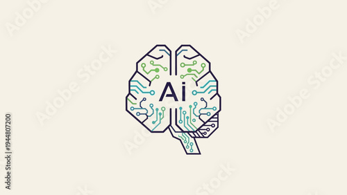 Artificial Intelligence Brain Illustration Concept.