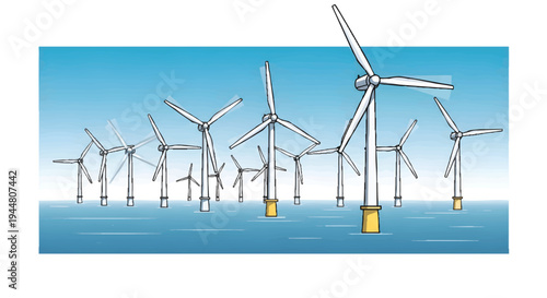 offshore wind farm turbines in ocean renewable energy production