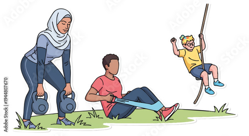 family outdoor fitness and recreation activities