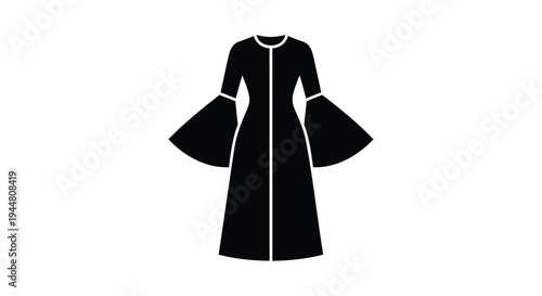 Vector illustration of a black abaya dress