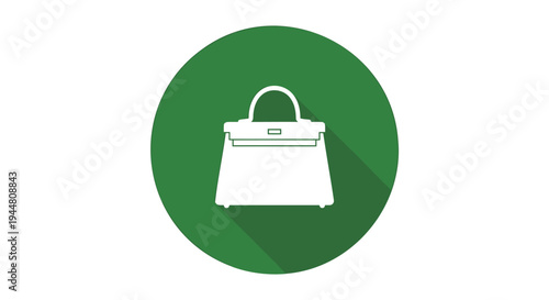 Vector handbag icon on green background