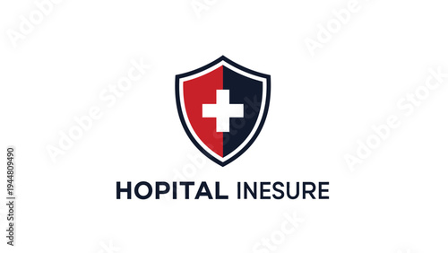 Medical Insurance Shield Protection Logo Design.