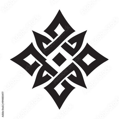 Celtic knot square tribal symbol vector illustration