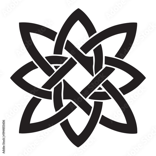 Celtic knot flower mandala tattoo vector illustration