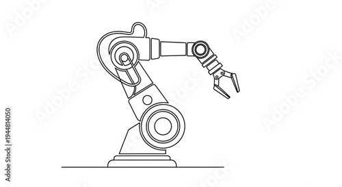 Industrial robotic arm in motion control.