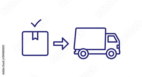 Logistics delivery truck icon vector.