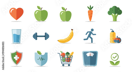 vegetables icons set
