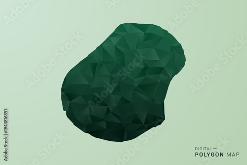 Nauru Map - Green Polygon Style Vector Illustration, Low Poly Geometric Design with Clean Silhouette on soft green Background.