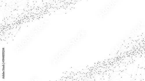 Abstract technology background with dots connected by lines forming a minimalist mesh and plexus shape. Futuristic digital network design for data, science, innovation, and modern web projects.