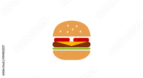 A mouthwatering illustration of a hamburger on a plate with food
