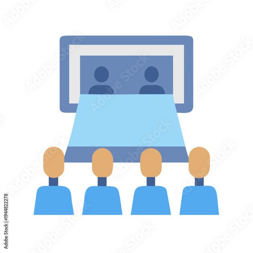 Online Conference Meeting with Remote Participants Viewing from Home or Office