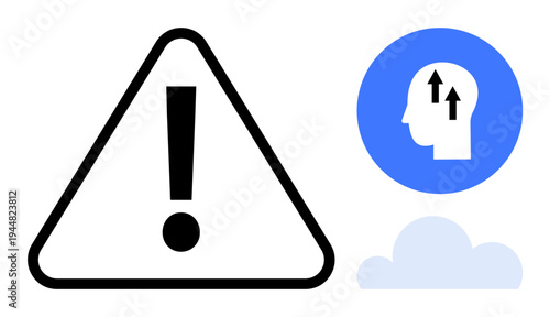 Warning sign. Alert symbol caution and awareness. Warning concept s decision-making, mindfulness, and safety in everyday and professional contexts. Ideal for education, workplace, digital apps