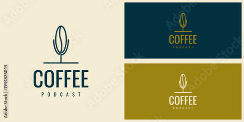 coffee podcast logo design