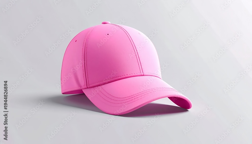 Fototapeta premium Vibrant Pink Baseball Cap on a Clean White Background.