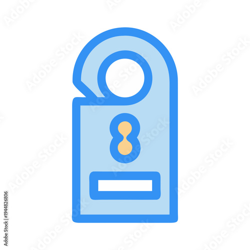 Stylized door hanger in shades of blue for hotel or private use