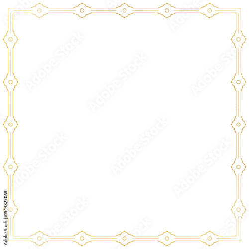 Luxury Golden Ornamental Frame Border with Vintage Pattern