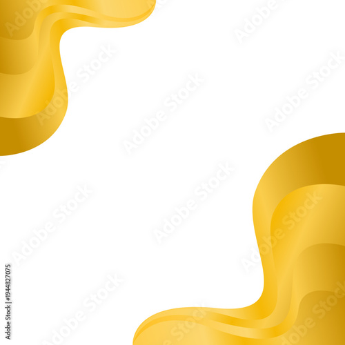 Modern Golden Liquid Shapes Frame Background with Elegant Gradient Design
