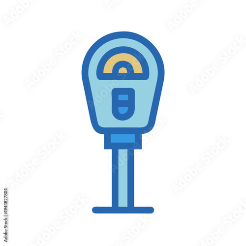 Isolated parking meter illustration, providing urban infrastructure graphic design element on black