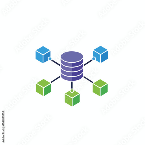 Centralized data storage connected to distributed data blocks