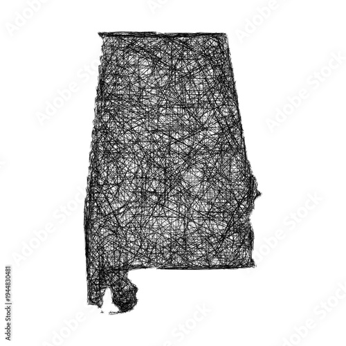 Sketch Alabama outline map design