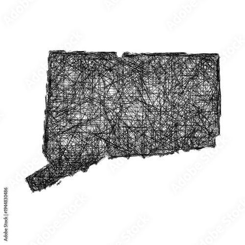 Sketch Connecticut outline map design