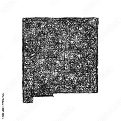 Sketch New Mexico outline map design