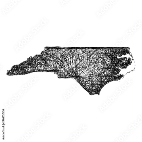 Sketch North Carolina outline map design