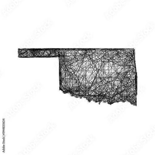 Sketch Oklahoma outline map design