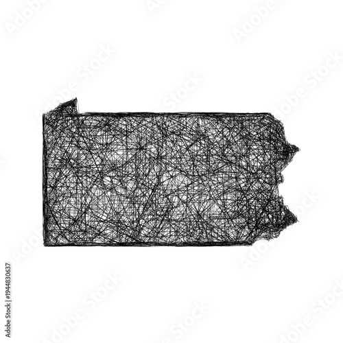 Sketch Pennsylvania outline map design