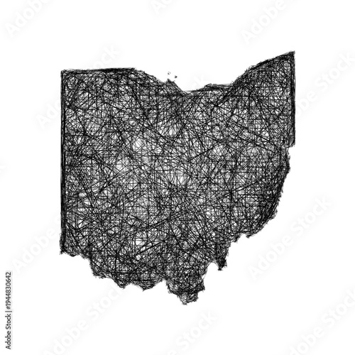 Sketch Ohio outline map design