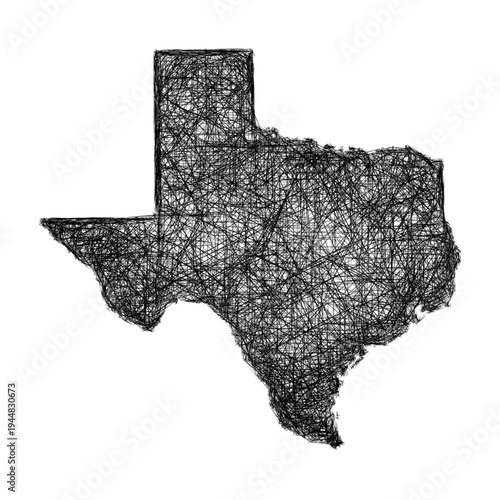 Sketch Texas outline map design