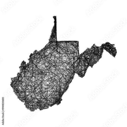 Sketch West Virginia outline map design