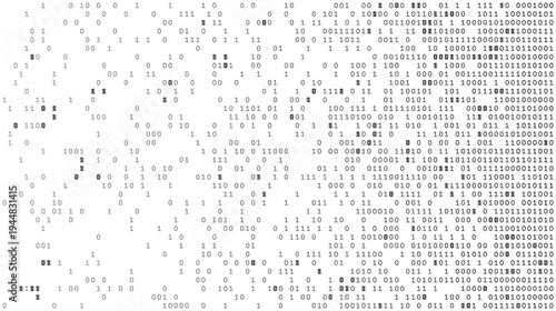 Binary Horizon - Artistic Monochrome Data Stream and Structured Digital Information Grid