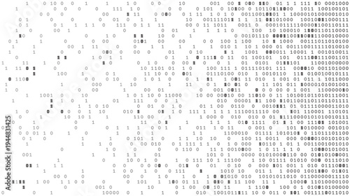 Binary Horizon - Artistic Monochrome Data Stream and Structured Digital Information Grid