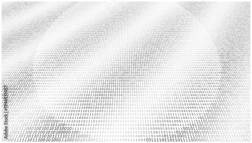 Digital Undulation - Fluid Binary Waveform and Geometric Perspective Grid