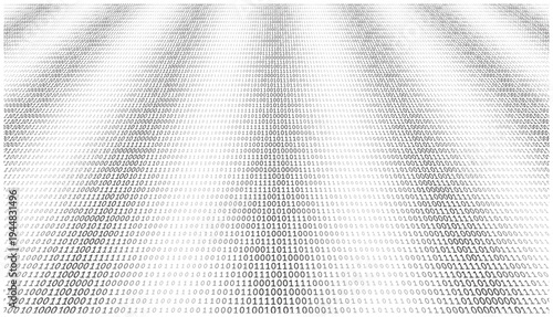 Digital Equilibrium - Panoramic Binary Waveform with Sophisticated Grayscale Depth
