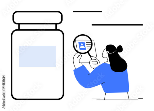 Pharmacy concept. Pharmacist reviewing prescription and medication details. Pharmacy ensuring accurate patient information and safe medication dispensing. For healthcare, pharmacy, patient safety