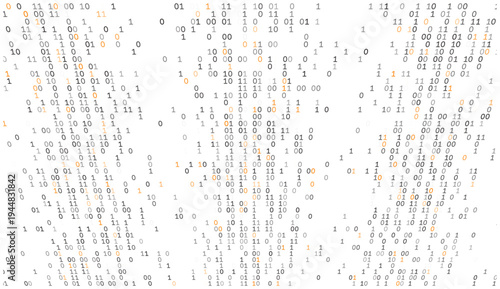 Staccato Binary Logic - Rhythmic Digital Grid with Amber Data Highlights